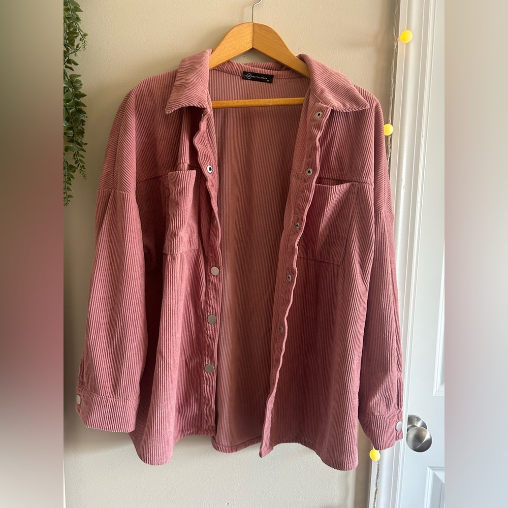 Dusty Rose Corduroy Button-Up Shacket size medium